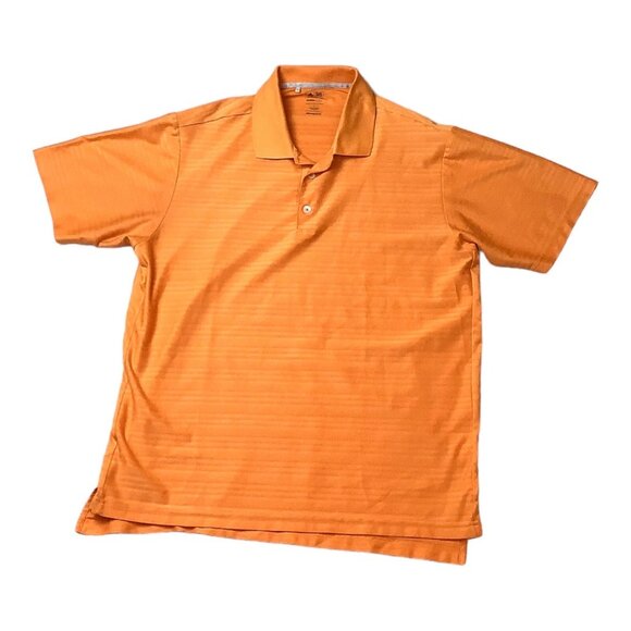 Adidas ClimaCool Short Sleeve Golf Polo Orange Shirt Mens Size Large - Picture 1 of 9